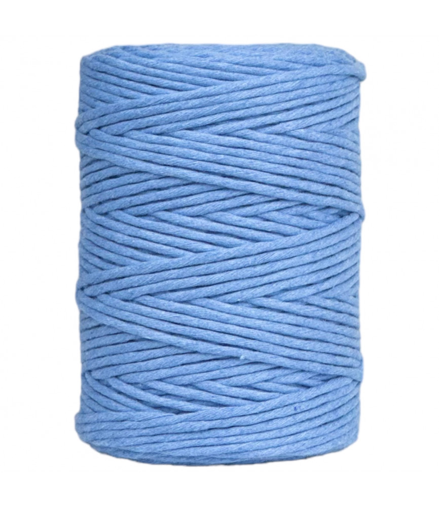 Cornflower Blue 3-4mm single twisted cotton cord 100 or 200 metres